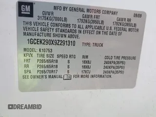 2009 Chevrolet Silverado 1500 LT with VIN 1GCEK290X9Z291310, listed as a IAAI auction lot 42055477 with 154,712 mi miles and . Bid and sale history available at DreamBid. Image 9.