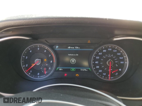 2019 Genesis G70 Advanced with VIN KMTG44LA1KU044908, listed as a Copart auction lot 76779574 with 51,678 mi miles and Salvage title. Bid and sale history available at DreamBid. Image 9.