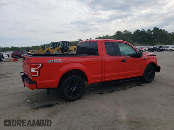 2020 Ford F-150 XL with VIN 1FTEX1CP5LFB98592, listed as a Copart auction lot 54707715 with 108,369 mi miles and Salvage title. Bid and sale history available at DreamBid. Image 3.