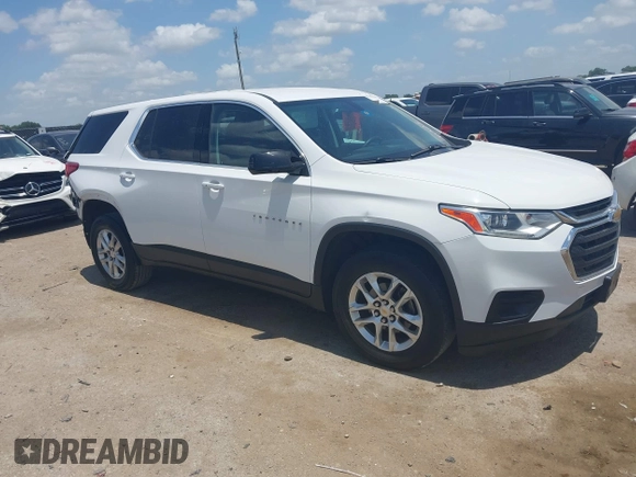 2020 Chevrolet Traverse LS z VIN 1GNERFKW0LJ144119, wystawiony jako IAAI lot #42561910 z przebiegiem 136 035 mil mil oraz . Historia ofert i sprzedaży dostępna na DreamBid. Obrazek 1.