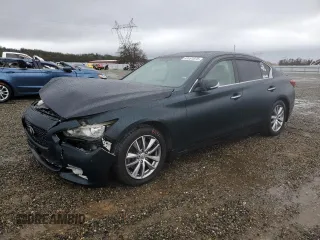 2014 Infiniti Q50 Premium with VIN JN1BV7AP7EM681114, listed as a Copart auction lot 49161975 with 140,269 mi miles and Salvage Title. Bid and sale history available at carsss.com. Image 1.