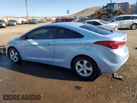 2013 Hyundai Elantra Coupe GS with VIN KMHDH6AE3DU009888, listed as a Copart auction lot 82781894 with 74,386 mi miles and Salvage Title. Bid and sale history available at carsss.com. Image 2.