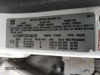 2012 GMC Canyon SLE1 with VIN 1GTD5MFE3C8108163, listed as a Copart auction lot 54492754 with 155,689 mi miles and Salvage Title. Bid and sale history available at carsss.com. Image 14.