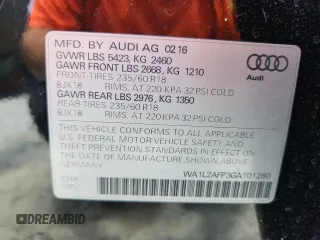 2016 Audi Q5 Premium Plus с VIN WA1L2AFP3GA101260, выставлен на аукционе Copart как лот 64980655 с пробегом 95 220 миль миль и Списание • Salvage title. История ставок и продаж доступна на DreamBid. Изображение 13.