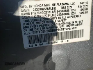 2016 Acura MDX with VIN 5FRYD3H26GB019418, listed as a Copart auction lot 47753555 with 136,957 mi miles and Salvage Title. Bid and sale history available at carsss.com. Image 13.