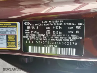 2019 Kia Optima S with VIN 5XXGT4L3XKG302870, listed as a Copart auction lot 47299945 with 44,891 mi miles and Salvage Title. Bid and sale history available at carsss.com. Image 12.