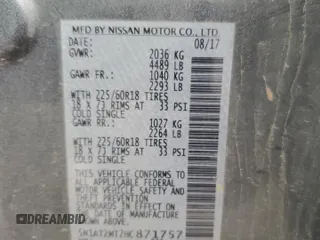 2017 Nissan Rogue SV with VIN 5N1AT2MT2HC871757, listed as a Copart auction lot 50798155 with 103,458 mi miles and Salvage Title. Bid and sale history available at carsss.com. Image 13.
