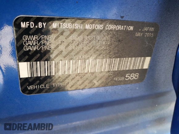 2015 Mitsubishi Lancer SE with VIN JA32V2FW3FU606202, listed as a Copart auction lot 70142394 with 129,336 mi miles and Salvage Title. Bid and sale history available at carsss.com. Image 12.