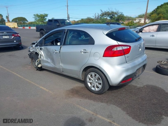 2012 Kia Rio LX with VIN KNADM5A34C6067453, listed as a IAAI auction lot 41489743 with 57,426 mi miles. Bid and sale history available at carsss.com. Image 3.