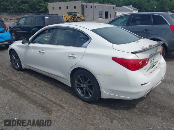 2015 Infiniti Q50 Premium with VIN JN1BV7AR5FM390985, listed as a IAAI auction lot 42641031 with 117,060 mi miles and . Bid and sale history available at DreamBid. Image 3.