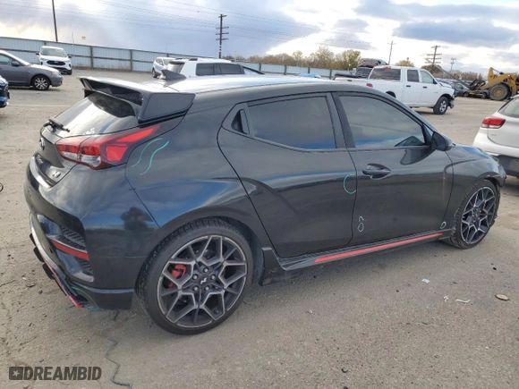 2020 Hyundai Veloster N with VIN KMHT36AH1LU004613, listed as a Copart auction lot 80860654 with 91,453 mi miles and Salvage Title. Bid and sale history available at carsss.com. Image 3.