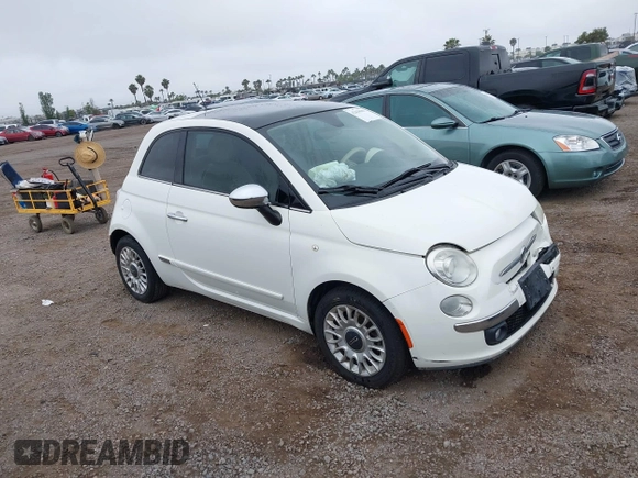 2012 FIAT 500 Lounge with VIN 3C3CFFCR9CT120173, listed as a IAAI auction lot 42438907 with 154,151 mi miles and . Bid and sale history available at DreamBid. Image 1.