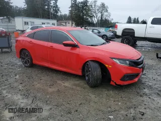 2020 Honda Civic Sedan Sport with VIN 2HGFC2F81LH524883, listed as a Copart auction lot 50175745 with 54,751 mi miles and Salvage Title. Bid and sale history available at carsss.com. Image 4.