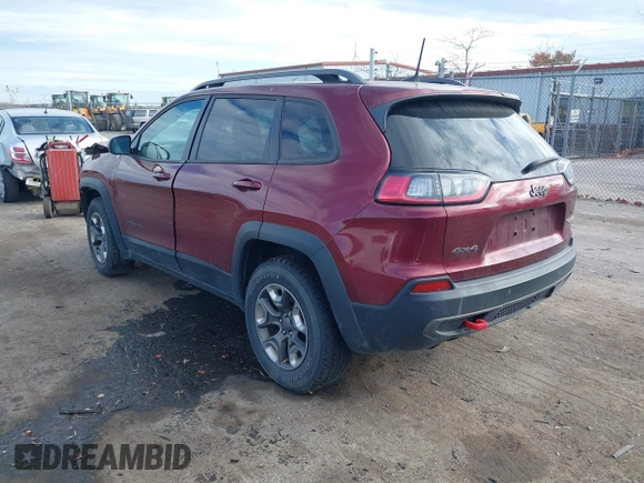 2019 Jeep Cherokee Trailhawk Elite with VIN 1C4PJMBX6KD378848, listed as a IAAI auction lot 40754408 with 52,901 mi miles. Bid and sale history available at carsss.com. Image 3.