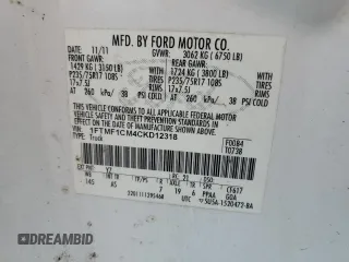 2012 Ford F-150 XL with VIN 1FTMF1CM4CKD12318, listed as a Copart auction lot 51497615 with Not provided miles and Salvage title. Bid and sale history available at DreamBid. Image 14.