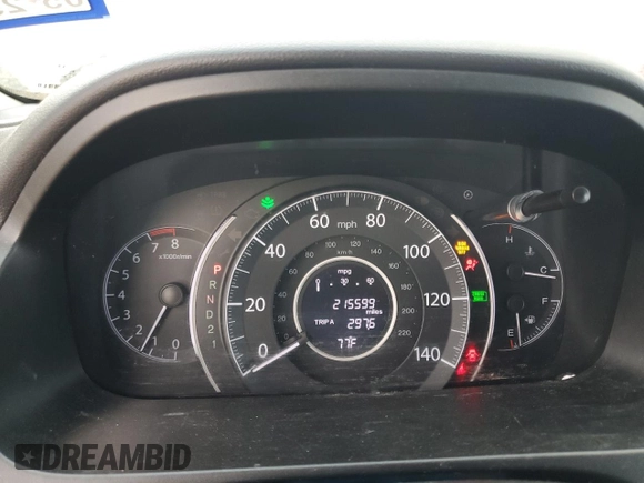 2013 Honda CR-V LX with VIN 5J6RM3H33DL028594, listed as a Copart auction lot 51789075 with 215,599 mi miles and Salvage Title. Bid and sale history available at carsss.com. Image 9.
