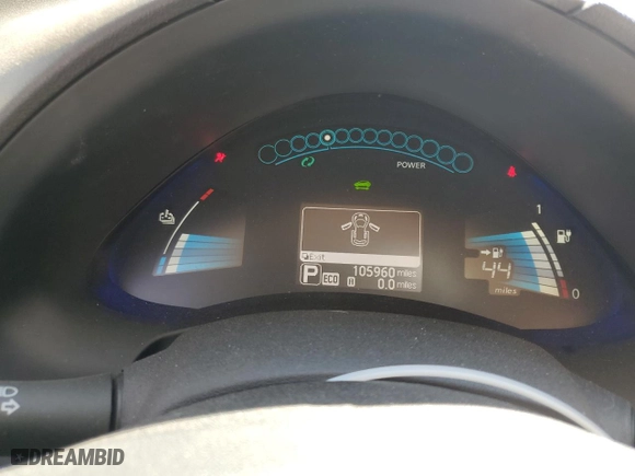 2015 Nissan LEAF SV with VIN 1N4AZ0CPXFC329546, listed as a Copart auction lot 46837215 with 105,960 mi miles and Salvage Title. Bid and sale history available at carsss.com. Image 9.