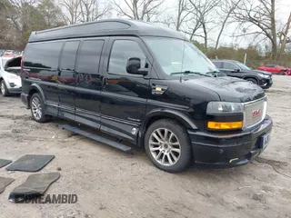 2019 GMC Savana Cargo with VIN 1GTW7BFG2K1176681, listed as a IAAI auction lot 41627842 with 110,000 mi miles. Bid and sale history available at carsss.com. Image 1.