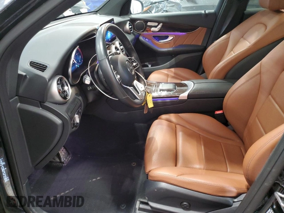 2022 Mercedes-Benz GLC 300 with VIN W1N0G8EB4NV374506, listed as a Copart auction lot 54725765 with 52,518 mi miles and Salvage Title. Bid and sale history available at DreamBid. Image 7.