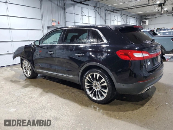 2016 Lincoln MKX Reserve with VIN 2LMTJ8LP4GBL60107, listed as a Copart auction lot 45212125 with 110,834 mi miles and Salvage Title. Bid and sale history available at DreamBid. Image 2.