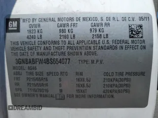 2011 Chevrolet HHR 1LT с VIN 3GNBABFW4BS654077, выставлен на аукционе Copart как лот 58270345 с пробегом 148 819 миль миль и Списание • Salvage title. История ставок и продаж доступна на DreamBid. Изображение 13.