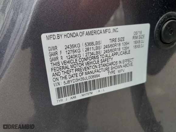 2018 Acura MDX with VIN 5J8YD3H39JL008994, listed as a Copart auction lot 44883425 with 75,836 mi miles and Salvage Title. Bid and sale history available at carsss.com. Image 13.