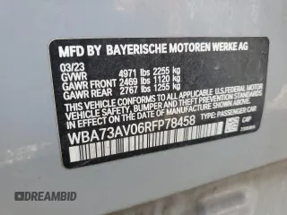 2024 BMW 4 Series 430i xDrive with VIN WBA73AV06RFP78458, listed as a Copart auction lot 55664535 with 27,665 mi miles and Salvage title. Bid and sale history available at DreamBid. Image 12.