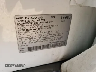 2018 Audi SQ5 Premium Plus with VIN WA1A4AFYXJ2188005, listed as a Copart auction lot 83885194 with 90,898 mi miles and Salvage Title. Bid and sale history available at DreamBid. Image 13.
