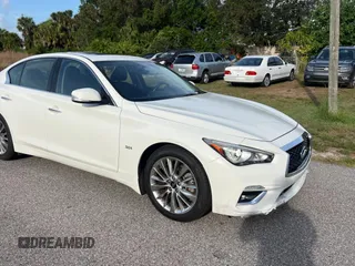 2020 Infiniti Q50 Luxe z VIN JN1EV7AP3LM208515, wystawiony jako Copart lot #59259535 z przebiegiem 47 292 mil mil oraz Szkoda całkowita • Salvage title. Historia ofert i sprzedaży dostępna na DreamBid. Obrazek 1.