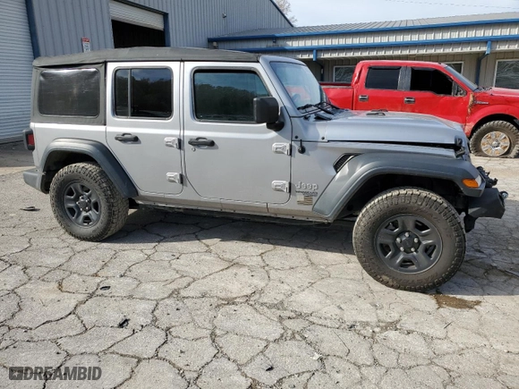 2019 Jeep Wrangler Unlimited Sport S with VIN 1C4HJXDG9KW560079, listed as a Copart auction lot 76454224 with 87,101 mi miles and Salvage Title. Bid and sale history available at carsss.com. Image 4.