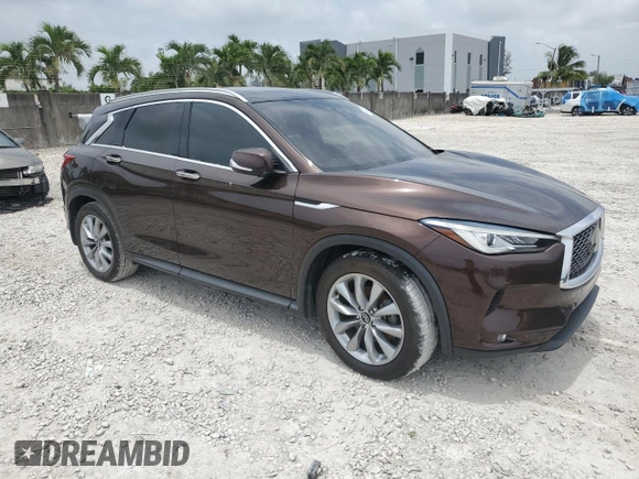 2020 Infiniti QX50 Luxe with VIN 3PCAJ5M18LF107837, listed as a Copart auction lot 62527265 with 52,928 mi miles and Clean title. Bid and sale history available at DreamBid. Image 4.