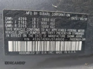 2018 Subaru Impreza Premium with VIN 4S3GTAD6XJ3748930, listed as a Copart auction lot 88153825 with 119,686 mi miles and Salvage title. Bid and sale history available at DreamBid. Image 12.