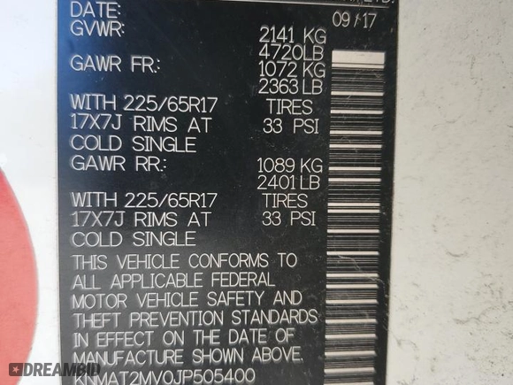 2018 Nissan Rogue S with VIN KNMAT2MV0JP505400, listed as a Copart auction lot 46500095 with 88,399 mi miles and Salvage Title. Bid and sale history available at carsss.com. Image 14.