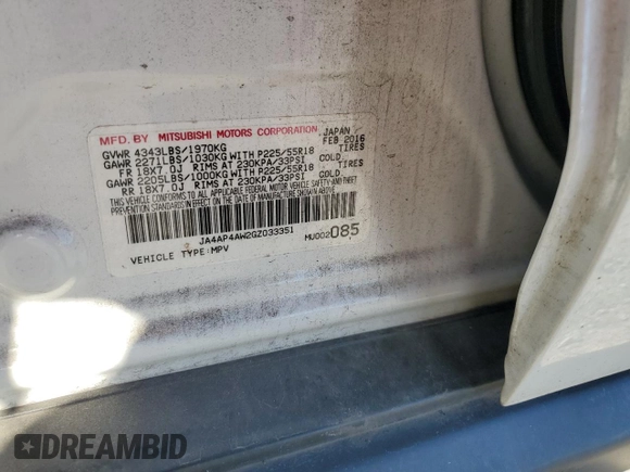 2016 Mitsubishi Outlander Sport 2.4 SEL with VIN JA4AP4AW2GZ033351, listed as a Copart auction lot 43675405 with 151,151 mi miles and Clean Title. Bid and sale history available at carsss.com. Image 12.
