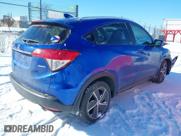 2022 Honda HR-V EX with VIN 3CZRU6H52NM736130, listed as a IAAI auction lot 41557784 with 36,084 mi miles. Bid and sale history available at carsss.com. Image 4.
