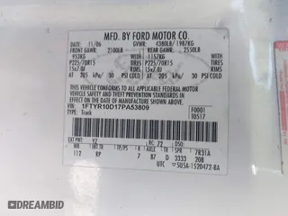 2007 Ford Ranger XL with VIN 1FTYR10D17PA53809, listed as a IAAI auction lot 41829989 with 170,769 mi miles. Bid and sale history available at carsss.com. Image 9.