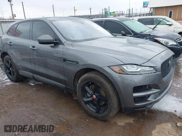 2018 Jaguar F-Pace 25t Prestige with VIN SADCK2FX4JA351050, listed as a IAAI auction lot 41554865 with 107,341 mi miles and . Bid and sale history available at DreamBid. Image 1.