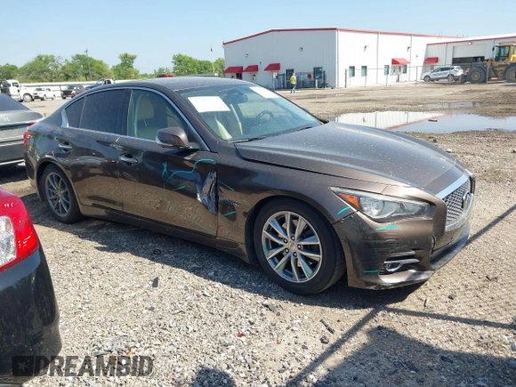 2014 Infiniti Q50 Hybrid Premium with VIN JN1AV7AP7EM691329, listed as a IAAI auction lot 41858913 with 144,688 mi miles and . Bid and sale history available at DreamBid. Image 1.