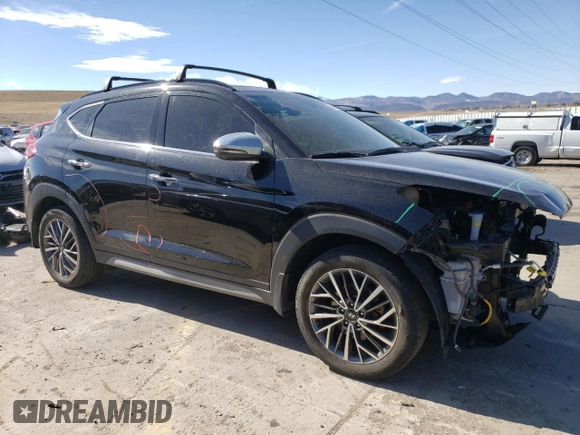 2019 Hyundai Tucson Ultimate with VIN KM8J3CAL1KU960814, listed as a Copart auction lot 47493025 with 54,393 mi miles and Salvage Title. Bid and sale history available at carsss.com. Image 4.