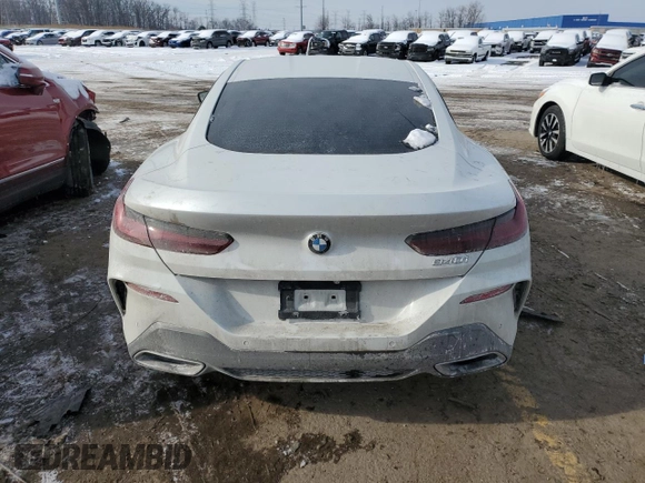 2022 BMW 8 Series 840i with VIN WBAAE2C02NCH19883, listed as a Copart auction lot 45468945 with 0 mi miles and Clean Title. Bid and sale history available at carsss.com. Image 6.