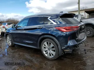 2021 Infiniti QX50 Essential with VIN 3PCAJ5CB8MF105565, listed as a Copart auction lot 43491845 with 20,035 mi miles and Salvage title. Bid and sale history available at DreamBid. Image 2.