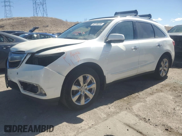 2015 Acura MDX Advance/Entertainment Pkg with VIN 5FRYD4H87FB023244, listed as a Copart auction lot 50199235 with 167,827 mi miles and Salvage Title. Bid and sale history available at carsss.com. Image 1.