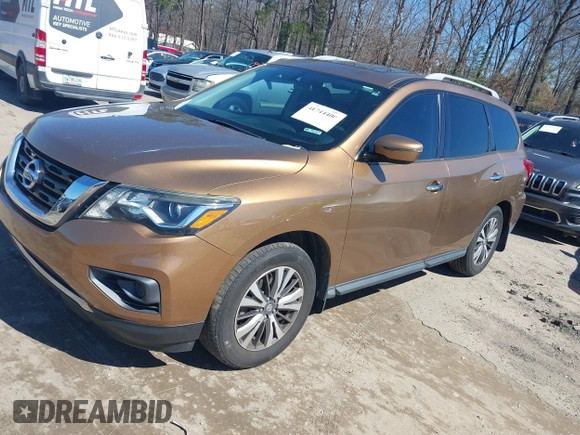 2017 Nissan Pathfinder Platinum with VIN 5N1DR2MN1HC608477, listed as a IAAI auction lot 41744400 with 137,974 mi miles. Bid and sale history available at carsss.com. Image 2.