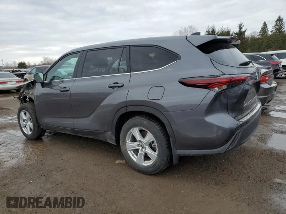 2024 Toyota Highlander LE with VIN 5TDKDRBHXRS549445, listed as a Copart auction lot 49870705 with 76,866 mi miles and Salvage title. Bid and sale history available at DreamBid. Image 2.