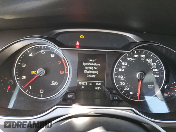 2013 Audi A4 Premium Plus с VIN WAUFFAFL7DA157375, выставлен на аукционе Copart как лот 47896405 с пробегом 105 872 миль миль и Списание • Salvage title. История ставок и продаж доступна на DreamBid. Изображение 9.