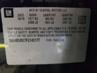 2015 Cadillac ATS Sedan Luxury RWD with VIN 1G6AB5RX7F0143177, listed as a Copart auction lot 51540375 with 159,217 mi miles and Salvage Title. Bid and sale history available at carsss.com. Image 12.