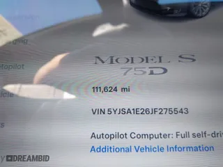 2018 Tesla Model S 75D with VIN 5YJSA1E26JF275543, listed as a IAAI auction lot 40922883 with 111,624 mi miles. Bid and sale history available at carsss.com. Image 7.
