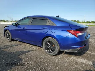 2021 Hyundai Elantra Blue z VIN KMHLM4AJ9MU004915, wystawiony jako Copart lot #58063455 z przebiegiem 158 971 mil mil oraz Czysty tytuł • Clean title. Historia ofert i sprzedaży dostępna na DreamBid. Obrazek 2.