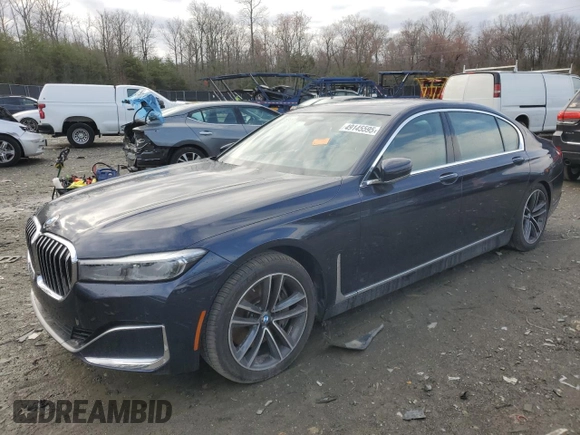 2020 BMW 7 Series 750i xDrive with VIN WBA7U2C08LGJ59707, listed as a Copart auction lot 49145595 with 30,020 mi miles and Salvage title. Bid and sale history available at DreamBid. Image 1.