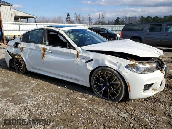 2020 BMW M5 Competition with VIN WBSJF0C08LB449068, listed as a Copart auction lot 86989984 with 0 mi miles and Salvage Title. Bid and sale history available at carsss.com. Image 4.